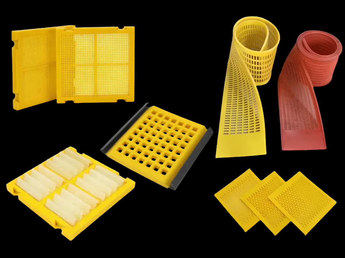 Polyurethane mining screen panel for mineral processing