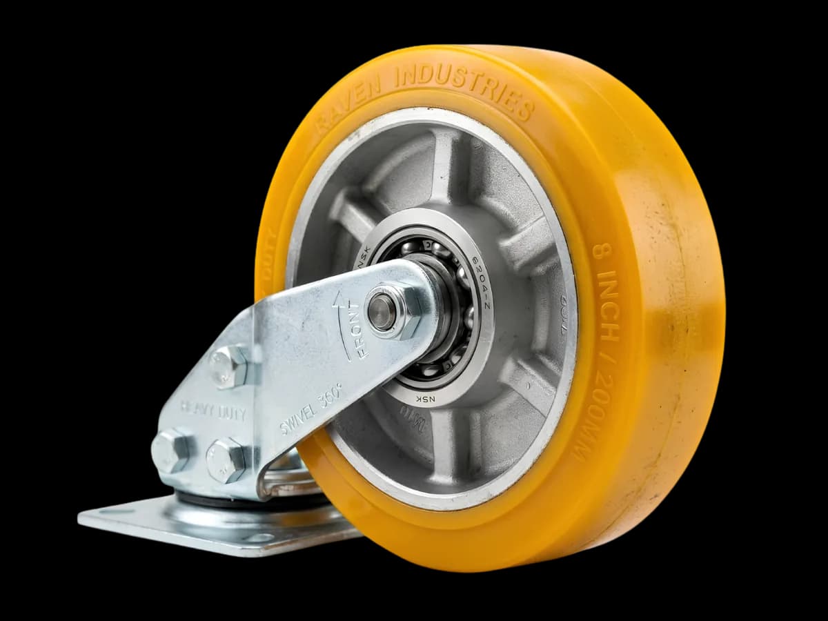 Polyurethane material-handling wheel cast from K K Polymers & Chemicals chemicals